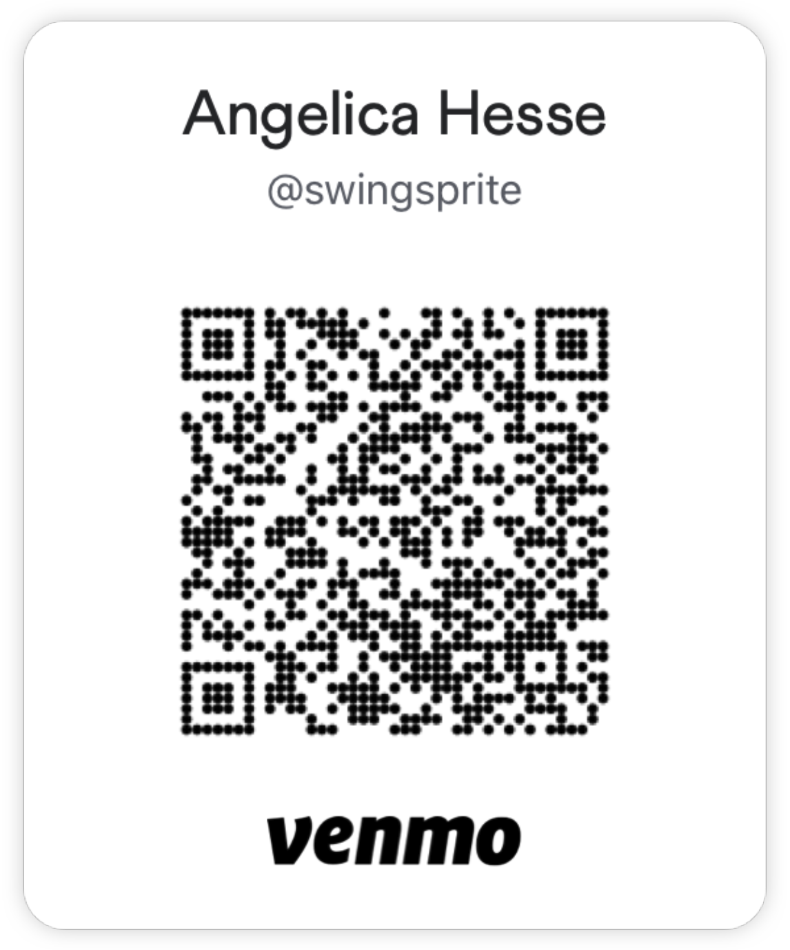 Venmo QR code @swingsprite